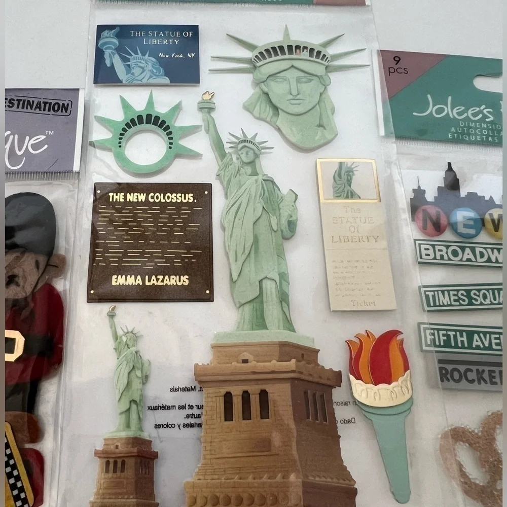 Jolee’s boutique scrapbook dimensional stickers collage travel New York London